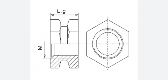 Brass Hexagonal Inserts Drawing