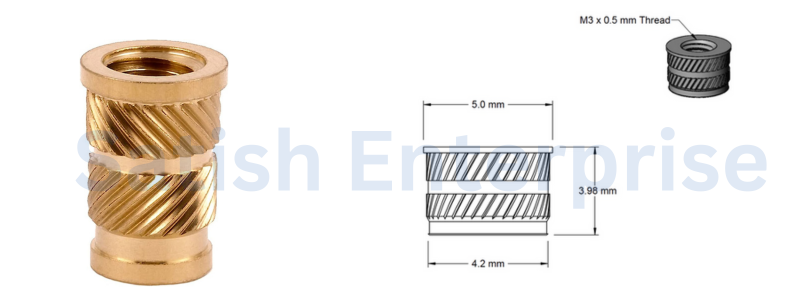Brass Knurled Inserts Drawing