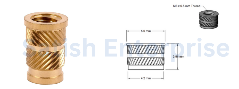 Brass Knurled Inserts Drawing Satish Enterprise