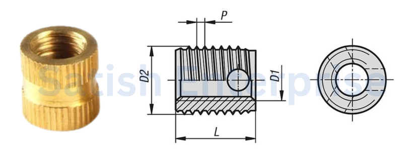 Brass Threaded Inserts Drawing