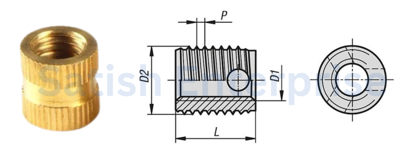 Brass Threaded Inserts Drawing Satish Enterprise