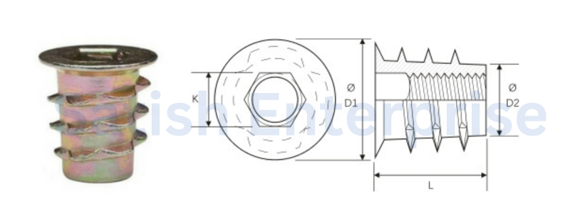 Brass Wood Inserts Drawing Satish Enterprise