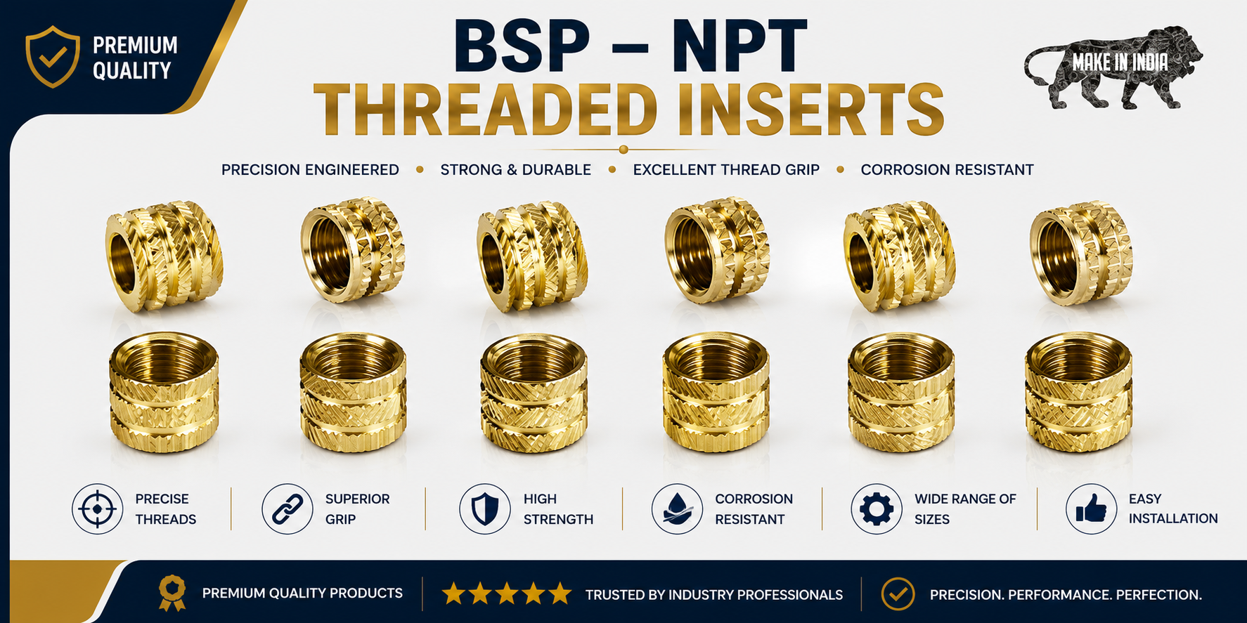 Brass Bsp   Npt Threaded Inserts   Satish Enterprise
