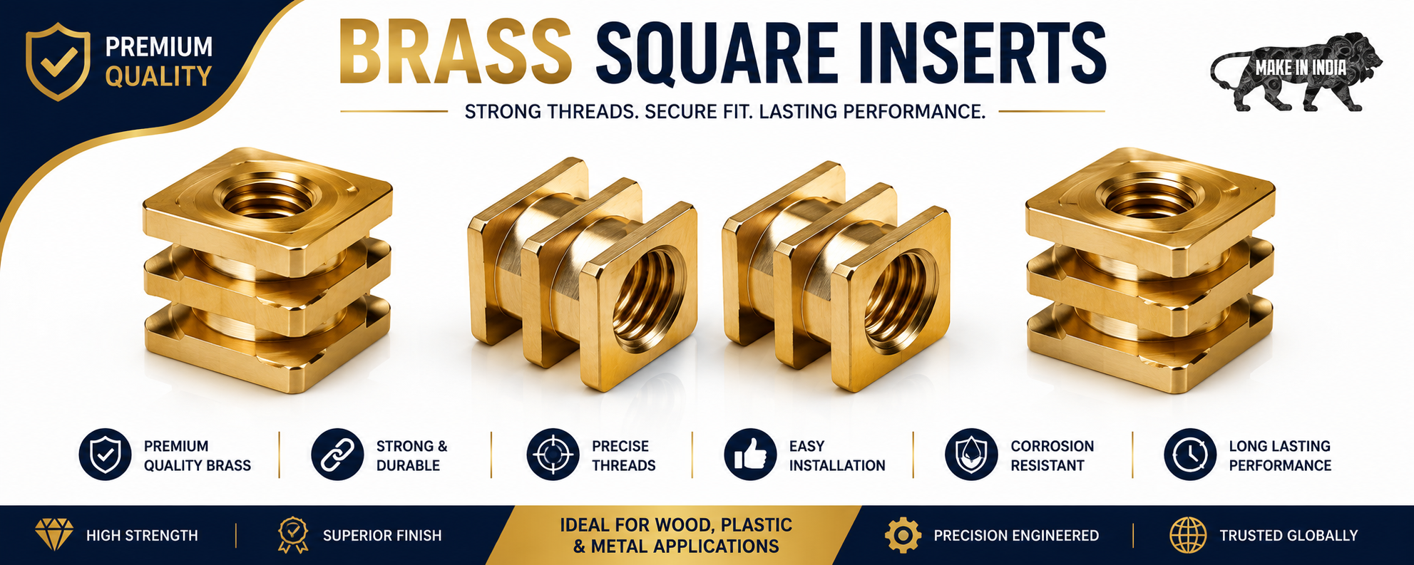 Brass Square Inserts   Satish Enterprise