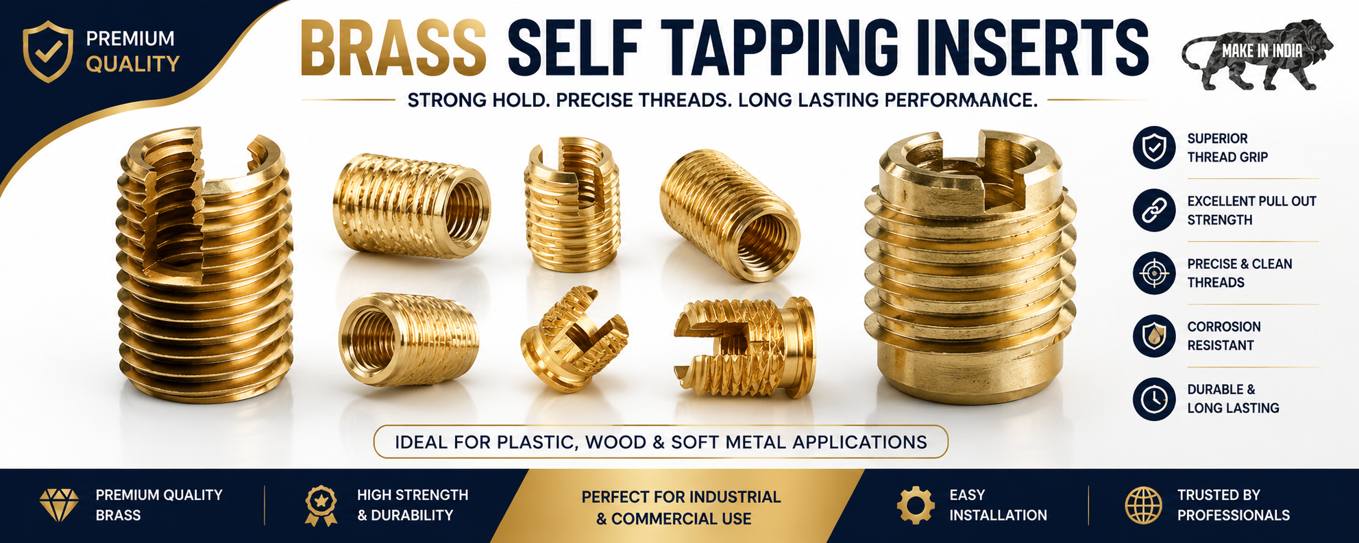 Brass Self Tapping Inserts   Satish Enterprise