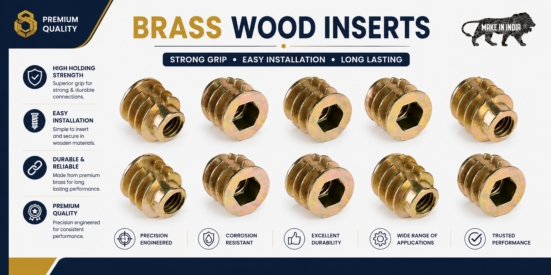 Brass Wood Inserts   Satish Enterprise
