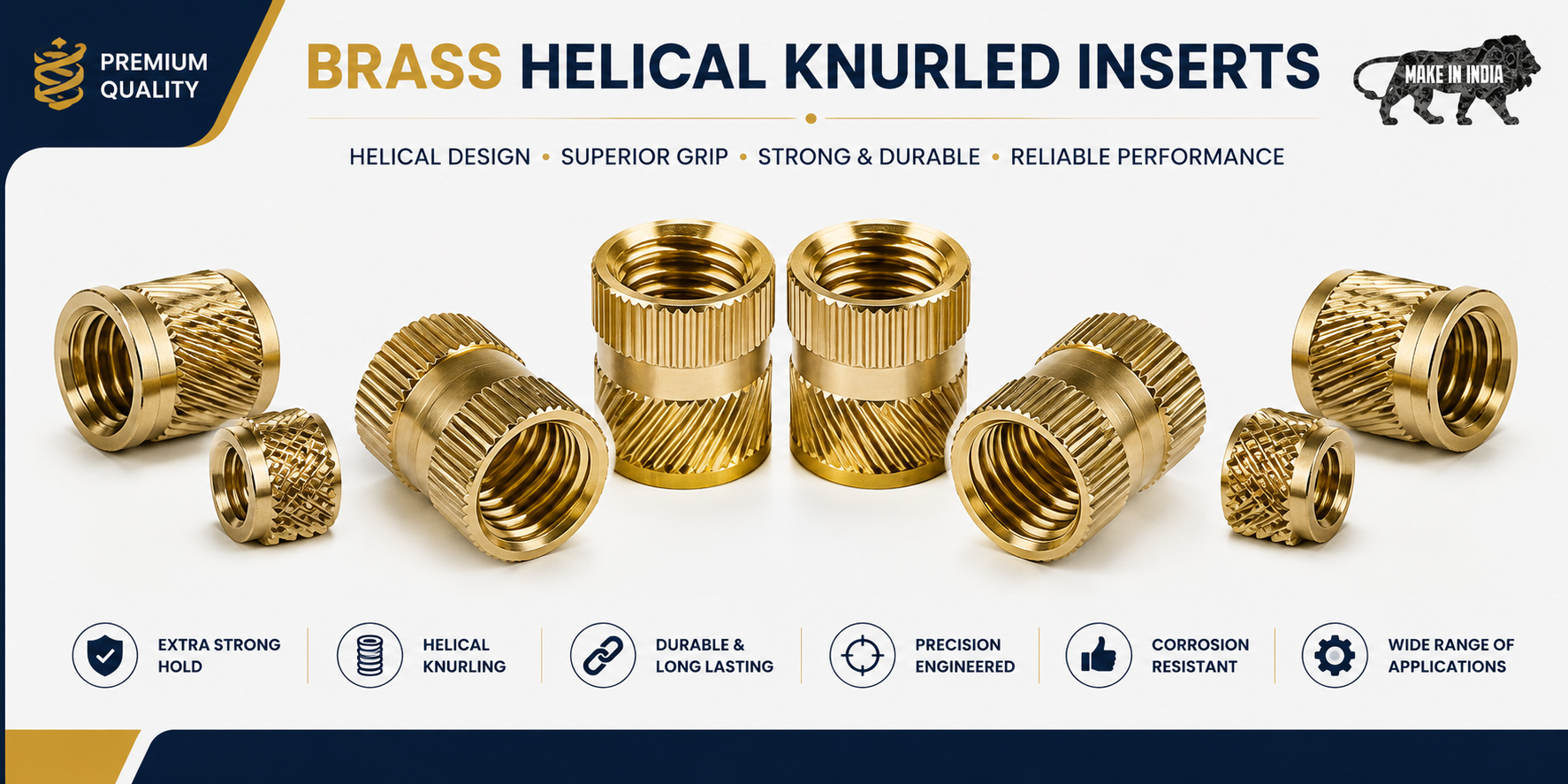 brass helical knurled inserts satish enterprise Brass Helical Knurled Inserts Satish Enterprise