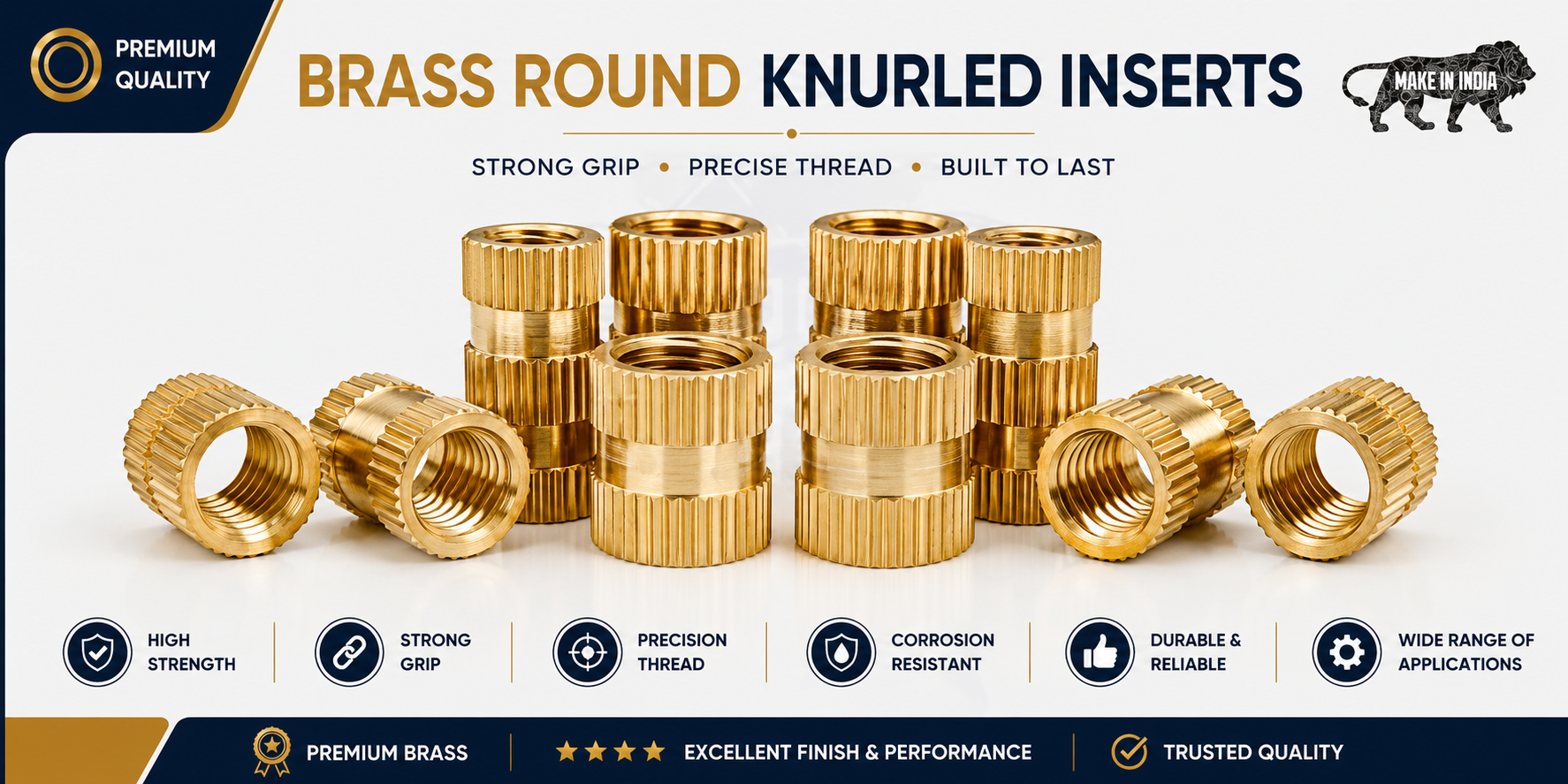 Brass Round Knurled Inserts   Satish Enterprise