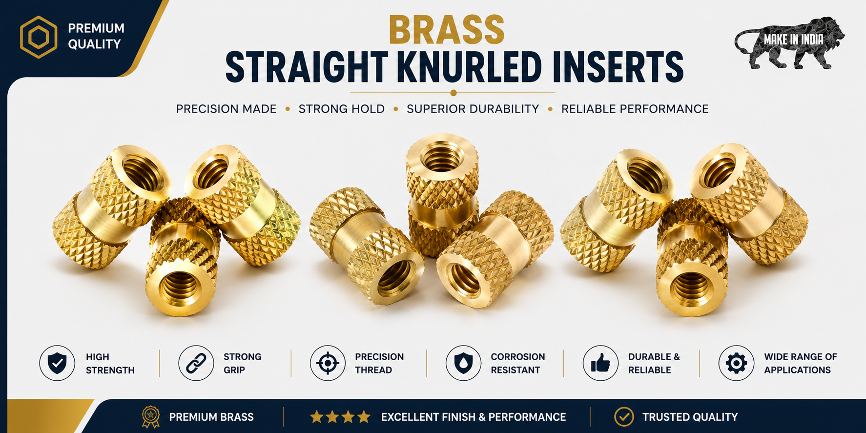 brass straight knurled inserts satish enterprise Brass Straight Knurled Inserts Satish Enterprise